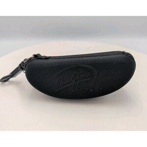 Maui Jim POLARIZED Sport Black Sunglass Semi-Hard Case Zipper Clamshell + Clip